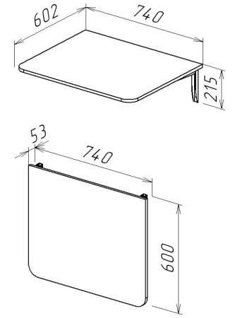 Картинка Настенный стол откидной СО-3 Дуб сонома