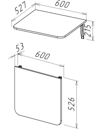 Картинка Настенный стол откидной СО-2 Белый