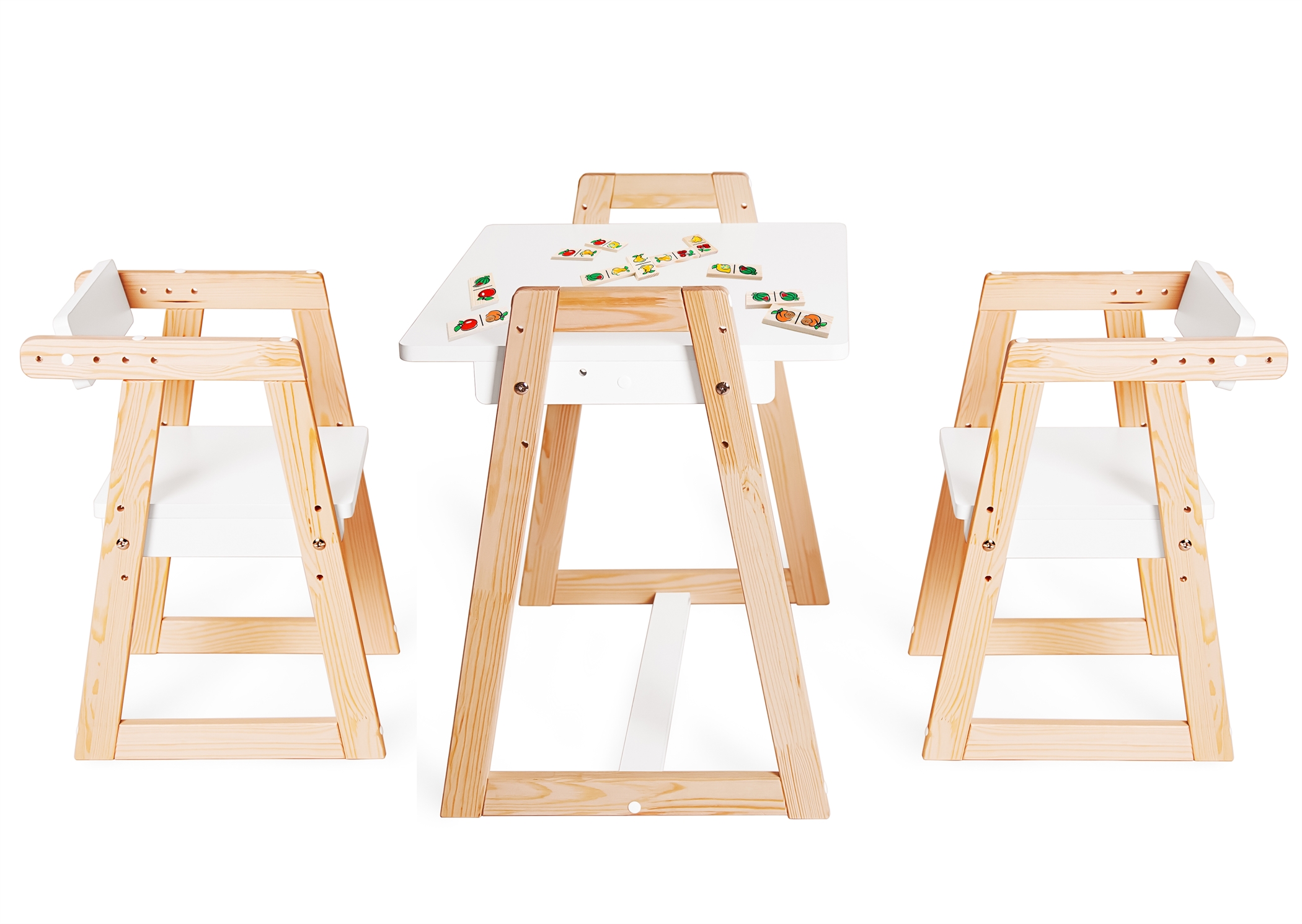 Комплект детской мебели стол и  два стула Я САМ "Лофт-Дуо" (Белый)