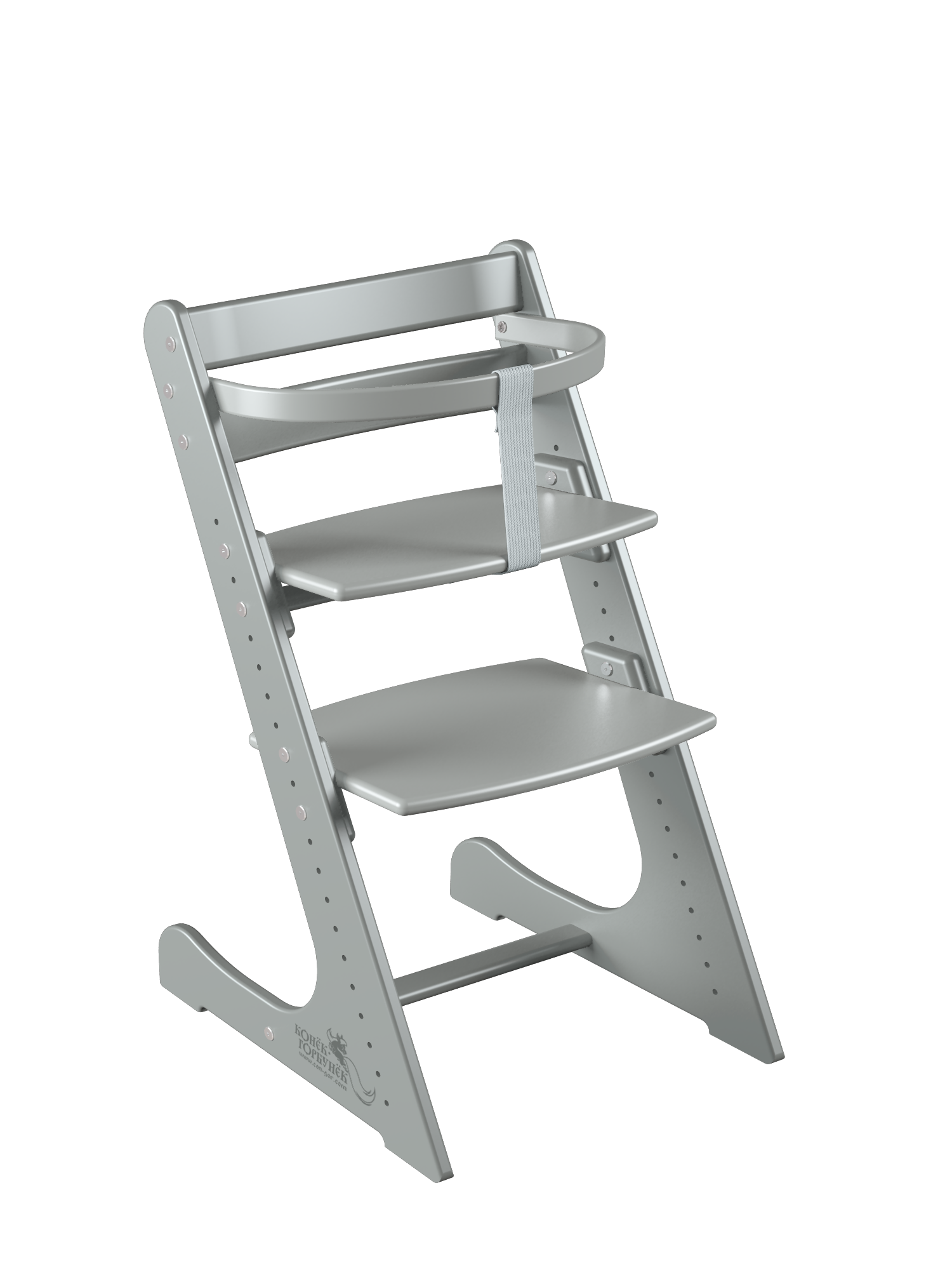 Комплект растущий стул и жесткий ограничитель Конёк Горбунёк Комфорт (Серый металлик)
