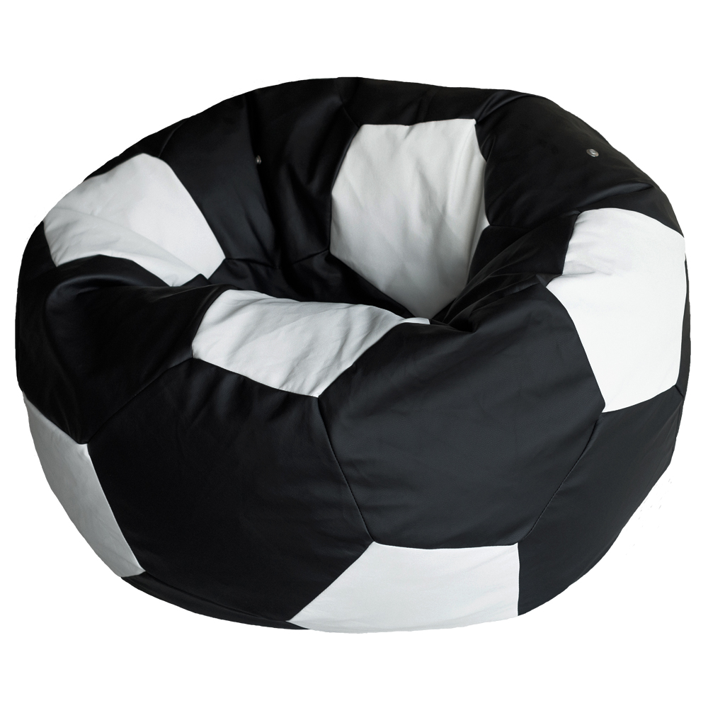 Кресло Мяч Черно-Белый ЭкоКожа