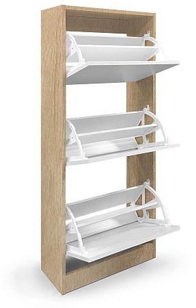 Обувница Vental Лаком-3 Дуб сонома/Белый