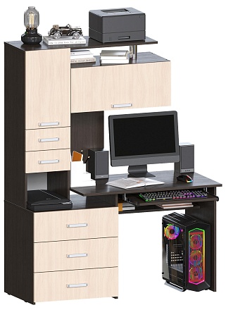 Фото Уголок школьника Джаз-17 Венге/Дуб молочный правый Картинка Уголок школьника Джаз-17 Венге/Дуб молочный правый