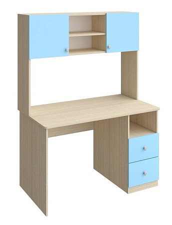 Письменный стол Астра с надстройкой Дуб/Голубой