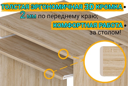 Картинка Компьютерный стол Джаз-24 Колибри Дуб Сонома/Белый правый