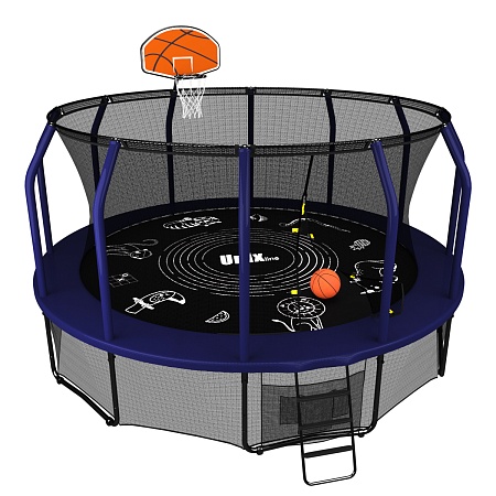 картинка Батут UNIX line SUPREME GAME 16 ft / 488 см (blue)