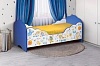 Кровать детская с бортиком Оскар 70х140 (Белый/Синий)